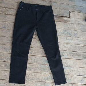 Citizens Of Humanity Rocket Crop  Black Denim Jeans Branded Waist Patch